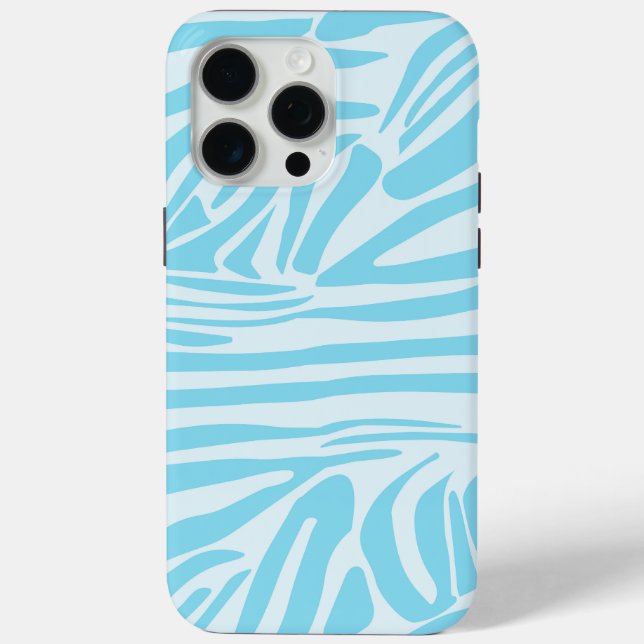 Funda De Case-Mate Para iPhone Patrón de cebra azul (Reverso )