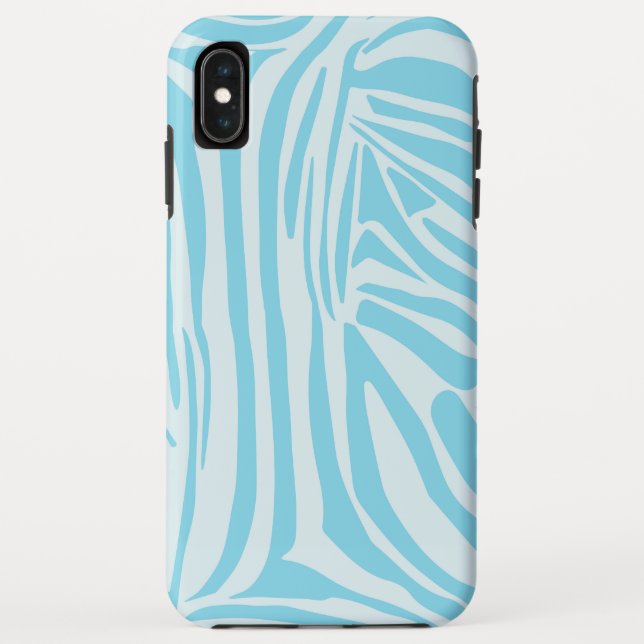 Funda De Case-Mate Para iPhone Patrón de cebra azul (Reverso)