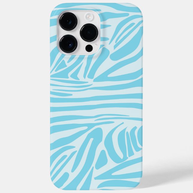 Funda De Case-Mate Para iPhone Patrón de cebra azul (Reverso)