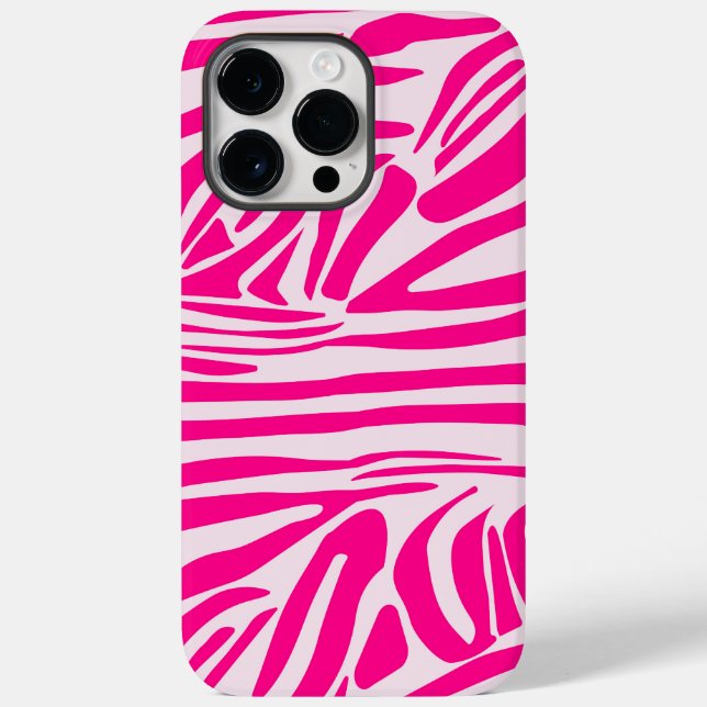 Funda De Case-Mate Para iPhone Patrón de cebra rosa (Reverso )