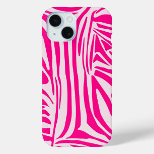 Funda Para iPhone 15 Patrón de cebra rosa