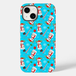 Funda Para iPhone 14 De Case-Mate Patrón de celebración de los Navidades Snowman de 