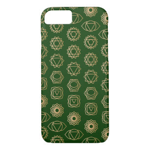 Funda Para iPhone 8/7 Patrón de Chakra verde dorado de Guay