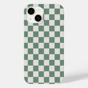 Funda Para iPhone 14 De Case-Mate Patrón de cheques clásicos de color verde y crema