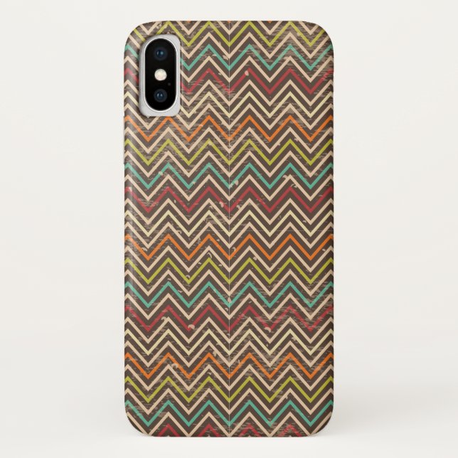 Funda De Case-Mate Para iPhone Patrón de cherón retro (Reverso)