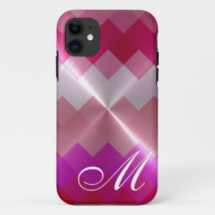 Funda Para iPhone 11 Patrón de cheurón Metalizado metálico y monograma 