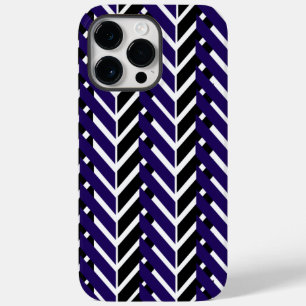 Funda Para iPhone 14 Pro Max De Case-Mate Patrón de cheurón moderno azul blanco