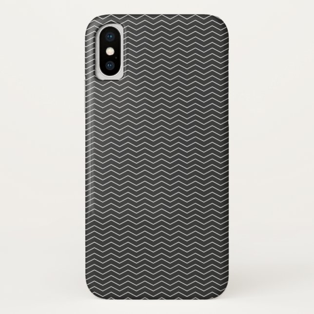 Funda De Case-Mate Para iPhone Patrón de cheurón negro (Reverso)