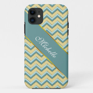 Funda Para iPhone 11 Patrón de cheurón Purpurina de Topaz