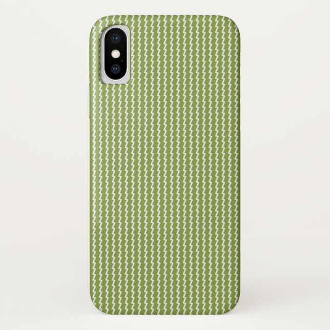Funda De Case-Mate Para iPhone Patrón de cheurón verde moderno (Reverso)