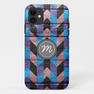 Funda Para iPhone 11 Patrón de chevron azteca de madera