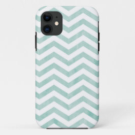 Funda Para iPhone 11 Patrón de Chevron azul/Verde azulado de color de a