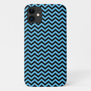 Funda Para iPhone 11 Patrón De Chevron Azul Y Negro