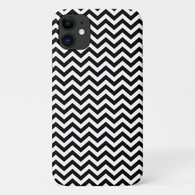Funda De Case-Mate Para iPhone Patrón De Chevron Blanco Y Negro (Reverso)