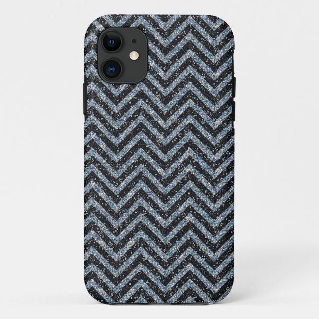 Funda De Case-Mate Para iPhone patrón de chevron Purpurina (Reverso)