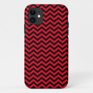 Funda Para iPhone 11 Patrón De Chevron Rojo Y Negro