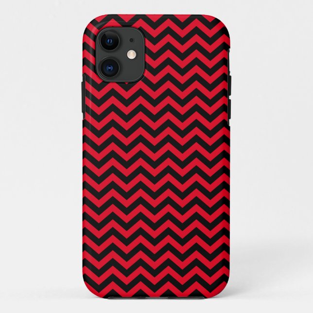 Funda De Case-Mate Para iPhone Patrón De Chevron Rojo Y Negro (Reverso)