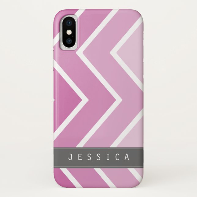 Funda De Case-Mate Para iPhone Patrón de Chevrons Ombre Violet Zig Zag (Reverso)
