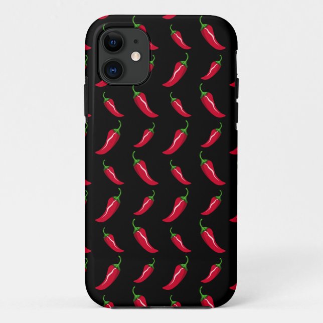Funda De Case-Mate Para iPhone Patrón de chiles negros (Reverso)