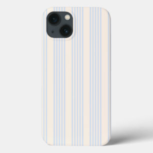 Funda Para iPhone 13 Patrón de cinco rayas azul pálido y beige