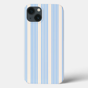 Funda Para iPhone 13 Patrón de cinco rayas azul y beige
