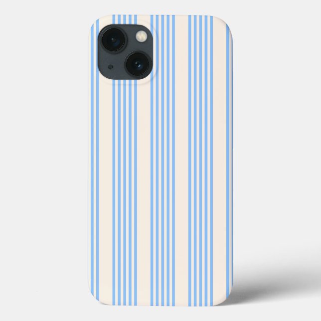 Funda De Case-Mate Para iPhone Patrón de cinco rayas azul y beige (Reverso)