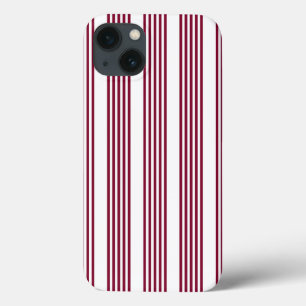 Funda Para iPhone 13 Patrón de cinco rayas de color rojo y blanco de Bo
