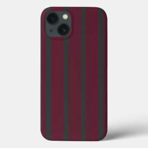 Funda Para iPhone 13 Patrón de cinco rayas de color rojo y carbón de bo