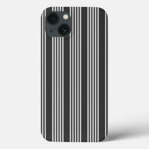 Funda Para iPhone 13 Patrón de cinco rayas de gris claro y carbón veget