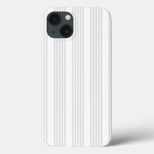 Funda Para iPhone 13 Patrón de cinco rayas gris claro y blanco