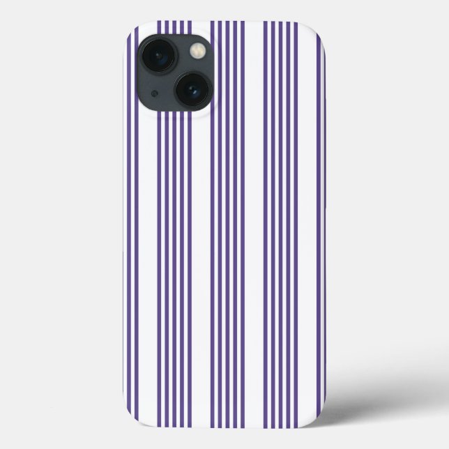 Funda De Case-Mate Para iPhone Patrón de cinco rayas ultravioleta y blanca (Reverso)