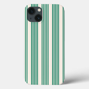 Funda Para iPhone 13 Patrón de cinco rayas verde y beige de los bosques