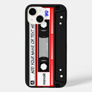 Funda Para iPhone 14 De Case-Mate Patrón de cinta de cassette de música roja retro d