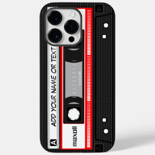 Funda Para iPhone 14 Pro Max De Case-Mate Patrón de cinta de cassette de música roja retro d
