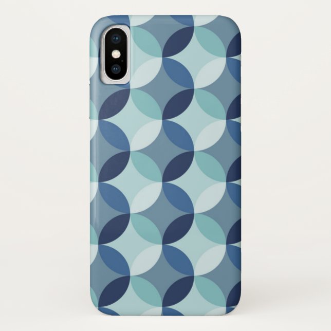 Funda De Case-Mate Para iPhone Patrón de círculo azul (Reverso)
