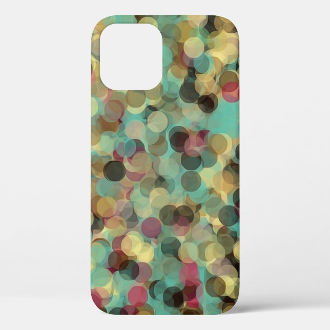 Funda De Case-Mate Para iPhone patrón de círculo azul y verde rosado abstracto (Reverso )