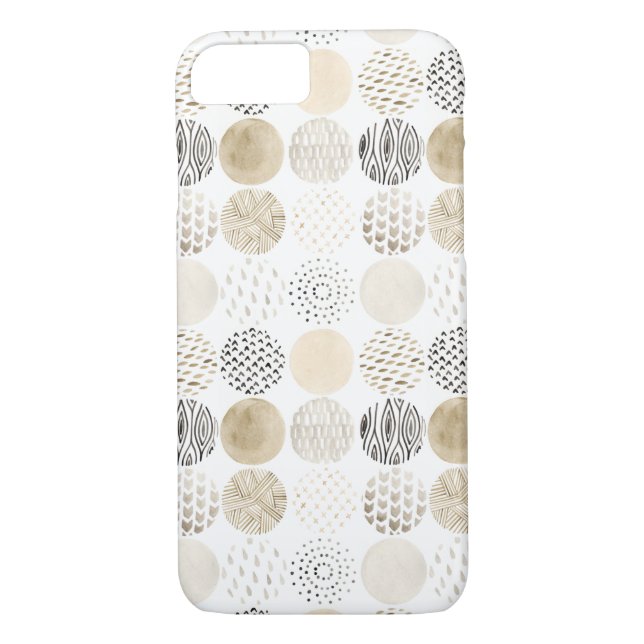 Funda De Case-Mate Para iPhone Patrón de círculo neutro abstracto (Reverso)