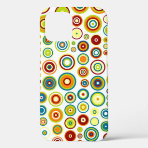 Funda Para iPhone 12 Pro Patrón de círculos abstractos   Naranja Blue Lime 