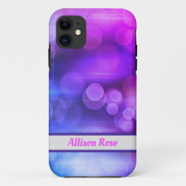 Funda Para iPhone 11 Patrón de círculos abstractos rosados y púrpura