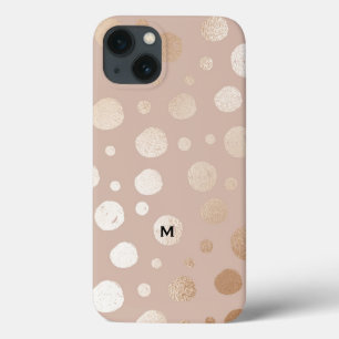 Funda Para iPhone 13 Patrón de círculos de brillantez de fondo beige