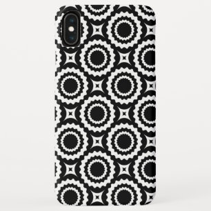 Funda Para iPhone XS Max Patrón de círculos en zigzag blanco y negro lindo