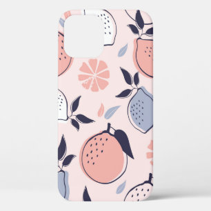 Funda Para iPhone 12 Patrón de cítricos abstracto de limón y Naranjas e