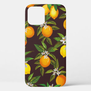 Funda Para iPhone 12 Patrón de cítricos sin foco. Enfermedad vintage