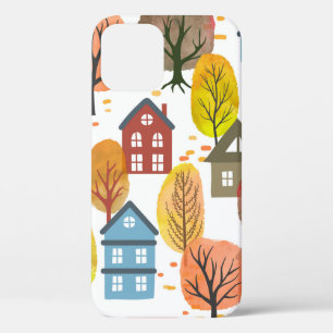 Funda Para iPhone 12 Patrón de ciudad de otoño sin foco con agua