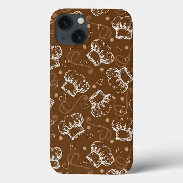 Funda De Case-Mate Para iPhone Patrón de cocina con gorra del chef (Reverso)