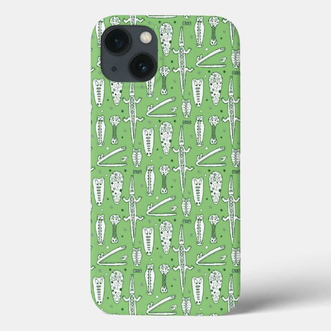 Funda De Case-Mate Para iPhone Patrón de cocodrilo de esbozo (Reverso)