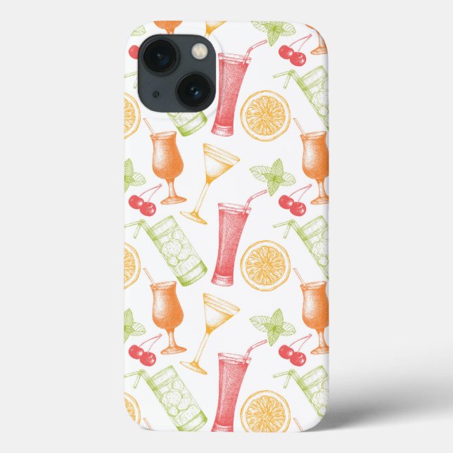 Funda De Case-Mate Para iPhone Patrón de cóctel esbozado (Reverso)