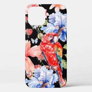 Funda Para iPhone 12 Patrón de color de agua con rosas de flores, iris