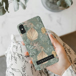 Funda Para iPhone XS Max Patrón de color de agua tropical dorado y hojas ve<br><div class="desc">Patrón de color de agua tropical dorado y hojas verdes</div>