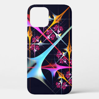 Funda Para iPhone 12 Patrón de color de arte de color rosa floral moder
